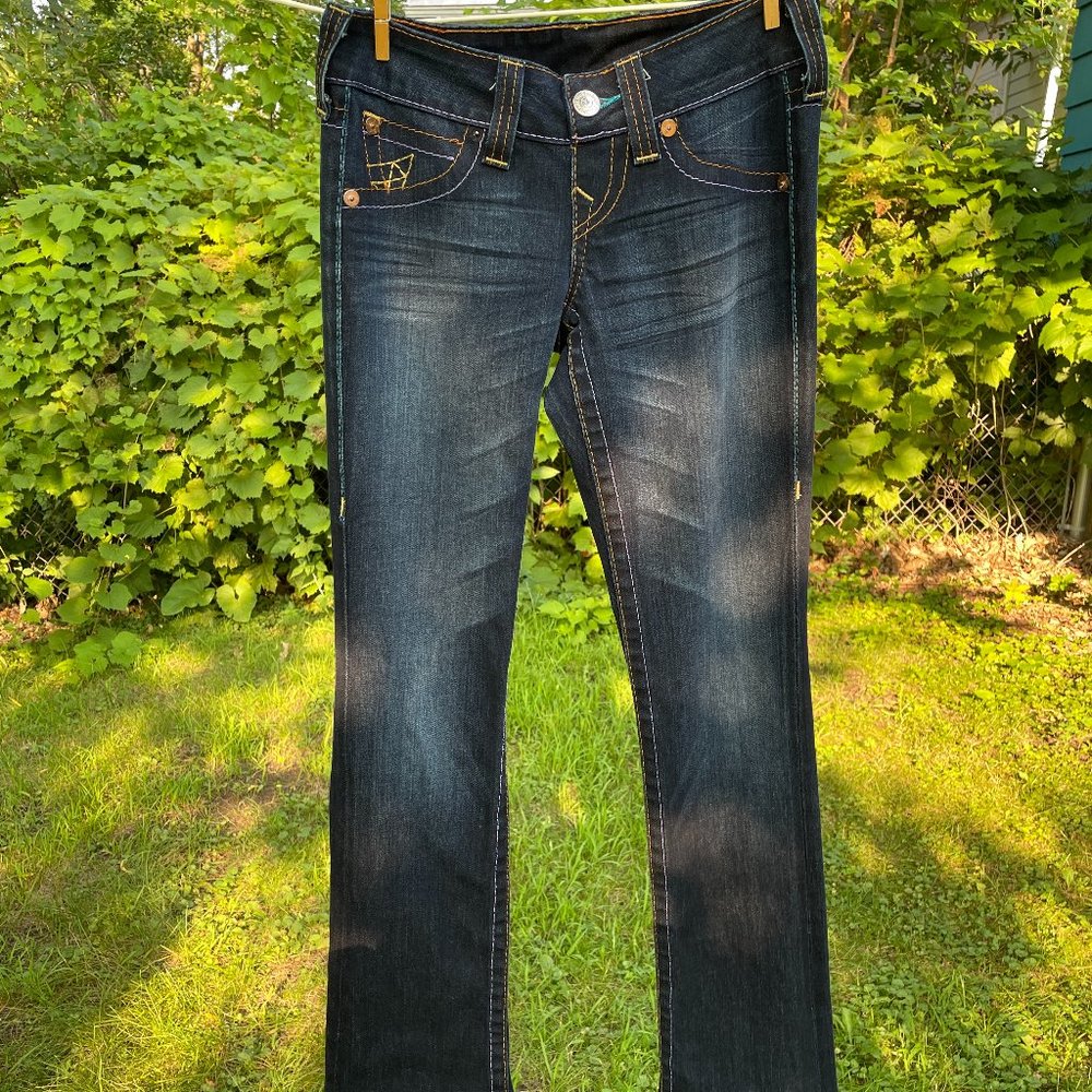 True Religion Rockstar Gina Mini Boot Cut Jegging Stretch Jeans Sz 25 GUC